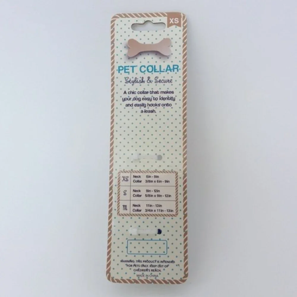 Dog Pet Collar Blue & White Stripe XS